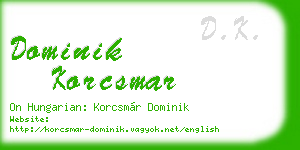 dominik korcsmar business card